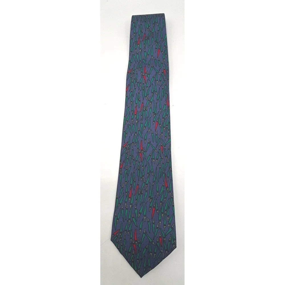 MFA Boston Silk Necktie Red & Green Chili Pepper Tie Museum of Fine Arts Boston